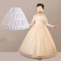 Fashion White Lace Children Skirt Petticoat 3 Hoops Adjustable Princess Skirt Tutu Skirt Steel Ring Crinoline Skirt Kids Girls.