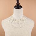 Pearl Beaded Lace Trim Collar Ribbons Women Necklace Jewelry for Clothes Wedding Dress. 
