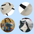 Bookshelf Black Cat Canvas Tote Bag, Large Capacity Shoulder Bag For Travel & Work, Multi-Purpose Reusable Grocery Shopping Bag.