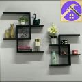wooden wall decoration rack shelves bed room living room. 