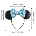 2026 Classical Mouse Ears Headband Embroidery 5" Sequins Dot Bow Hairband For Girls Featival Party DIY Hair Accessories.