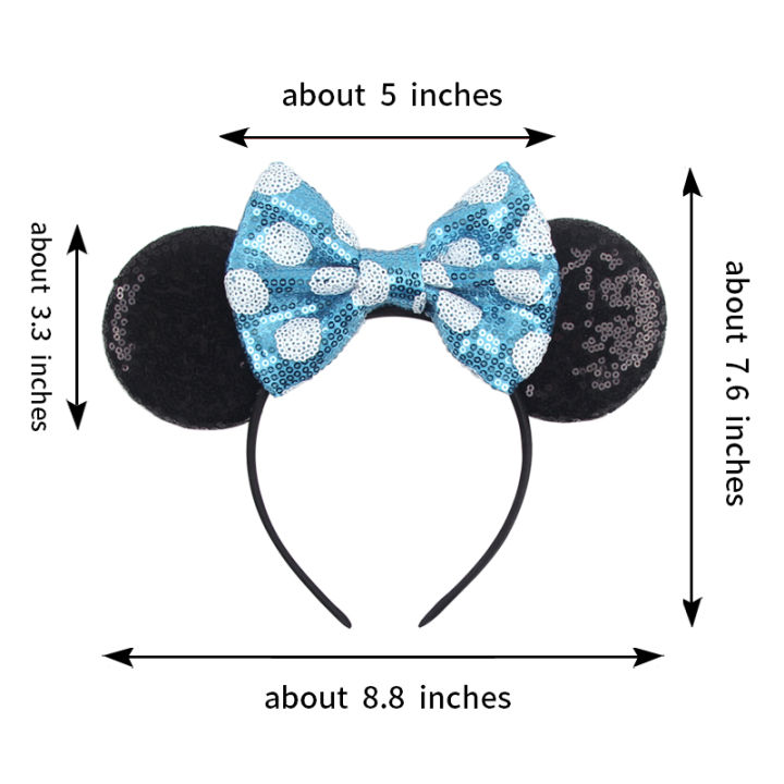 2026%20Classical%20Mouse%20Ears%20Headband%20Embroidery%205"%20Sequins%20Dot%20Bow%20Hairband%20For%20Girls%20Featival%20Party%20DIY%20Hair%20Accessories%20-%20Image%202