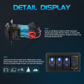 HAOLIDE Rocker Switch Aluminum Panel 3 Gang Toggle Switches Dash 5 Pin ON/Off 2 LED Backlit for off-road useCar Marine Blue. 