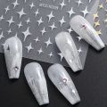 1/4 PCS 3D Metal Silver Golden Starburst  Nails Stickers Manicure French Nail Art Decoration Decal Y2K Nail Art Tips Nail Charm. 