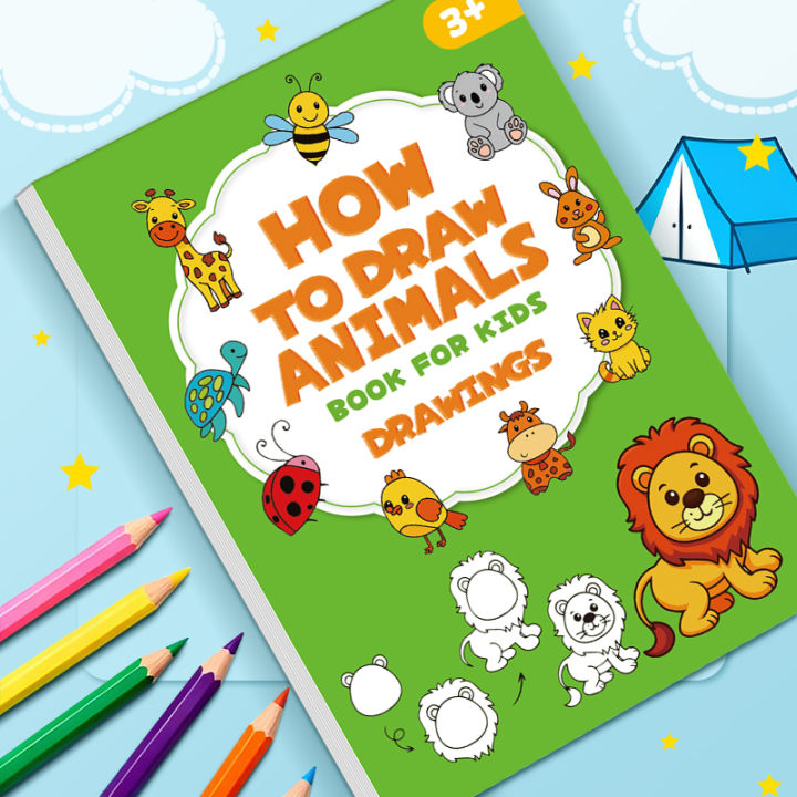 96%20Animal%20Themes%20Interactive%20Activity%20Book%20on%20How%20To%20Draw%20Animals%20Four%20Simple%20Steps%20To%20Complete%20Drawing%20Coloring%20Toy%20Book%20-%20Image%204