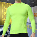 Men Compression Sport Tops High Collars Elasticity Breathable T-Shirt Gym Running Sweatshirt Fitness Tight Clothing. 