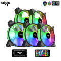 Aigo AR12 120mm pc computer Case Fan RGB Heatsink aura sync sata port 12cm Cooler argb Silent controller fan cooling ventilador. 