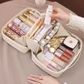PU Flame Makeup Bag, Beauty Makeup Storage Bag, Double Zipper Makeup Brush Bag, Business Travel Toiletries Sorting Bag.