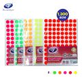 Color circle sticker 13mm. 10 sheets (1,300 pieces) RAP boss with 5 colors circular label screening film sticker km band sticker small circle sticker reflective sticker. 