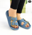 Women Medicated Double Buckle House Slippers lite Weight and Comfortable Nylon Slippers for Womens. 