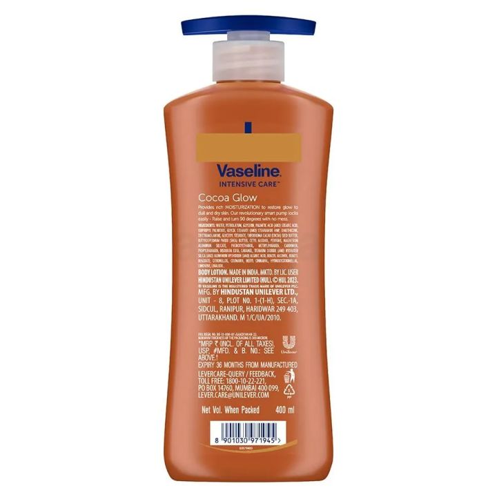 Vaseline%20Intensive%20Care%20Cocoa%20Glow%20Moisturising%20Body%20Lotion%20with%20Pure%20Cocoa%20&%20Shea%20Butter%20400ml%20-%20Image%206