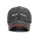 M Letter Embroidery Print Fishing Hat Retro Distressed Washed Cotton Golf Baseball Cap An-ti UV Sunhat Outdoor Sports Hat Visors.
