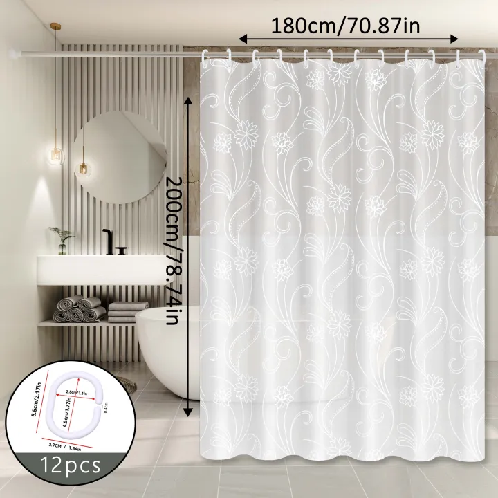 White%20Lotus%20Minimalist%20Shower%20Curtain,%20Fresh%20Style%20Bathroom%20Partition%20Curtain,%20Beautiful%20Curtain%20for%20Rental%20Home%20Bathroom%20Renovation%20-%20Image%205