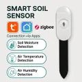 Zigbee Soil Moisture Sensor Monitor Plants Moisture Humidity Temperature Tester Tuya Smart Life Voice Control  Home Alexa. 