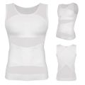 Mens Slimming Body Shaper Vest Gynecomastia Compression Shirts Tummy Control Sleeveless Undershirts Criss Cross Mesh Underwear.