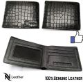 Model - N-01 Pure Leather Crocodile Design Stylish Wallet For Men - Elevate Style With Model N-01 - Wallet Featuring A Stylish Crocodile Design.