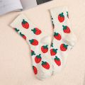 Trend Socks for Women – Cute Strawberry Heart Cotton Crew Socks. 