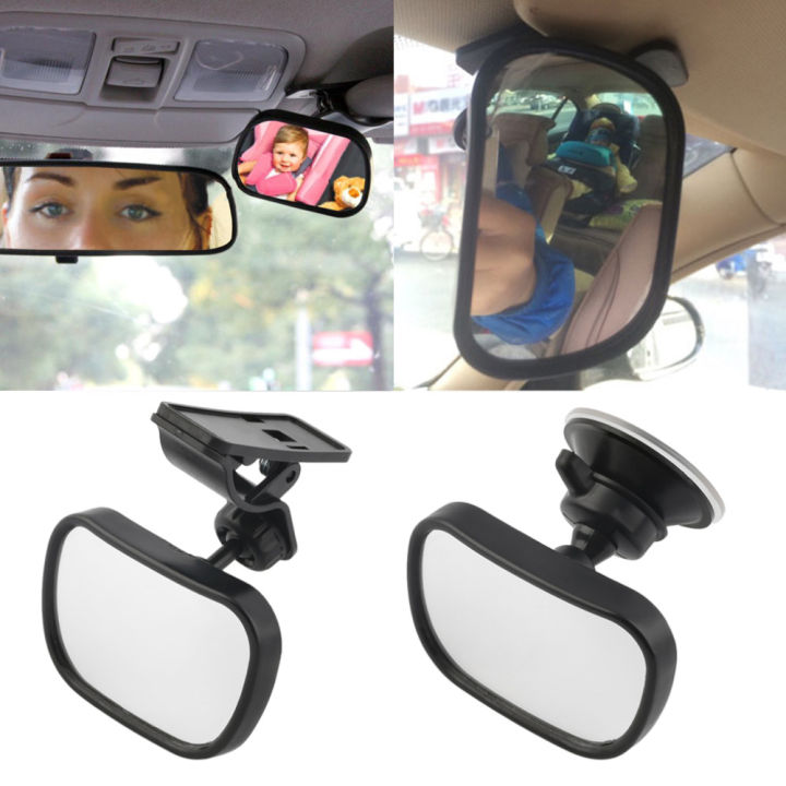 2 in 1 Safety Car Back Seat Baby View Mirror Suction Clip-On Adjustable Baby Rear Convex Mirror Car Baby Kids Monitor