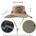 Summer Men Bucket Hat Outdoor UV Protection Wide Brim Panama Safari Hunting Hiking Hat Mesh Fisherman Hat Beach Sunscreen Cap. 