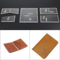 YOMDID 5pcs Acrylic Wallet Card Bag Transparent Templates Leather Craft Pattern Stencil Leather Tool acrylic leather template. 