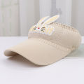 Children's summer knitted breathable sunshade cap cartoon rabbit cap. 