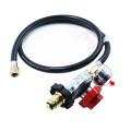 4 ft High Pressure Gas Regulator 30PSI Gauge Pol Connector for Gas Tank Heaters Gas Flow Indicator with Gauge Braided Hose. 