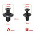 Car Plastic Rivets Fasteners 8mm/6mm Bumper Fender Screws Clips 8mm Hole Auto Push Pin Clip Accessories for Vehicle Repair.
