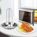 Roasting Chicken Grill Stand Roaster Rack with Tray Kitchen Outdoor BBQ Tools Stainless Steel Non-stick Grilled Chicken Plate. 