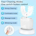 Wireless chargeable silicone bristle portable cleaning automatic toothbrush high quality u-shaped electric toothbrush. 