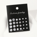 12pairs Fashionable Minimalist Cubic Zirconia Sparkly Earrings，Suitable For Holidays, Parties, Dates, , Everyday Wear. 