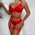 Bra Erotic Brief Sets Women Garters G-Strings Patchwork See Through Lingerie Set Ladies Sexy Panty Underwear Set Sexy Costume. 