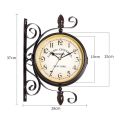 Rotating Dual faced Station Clock Round Wall Hanging Double Sided Garden Clock. 