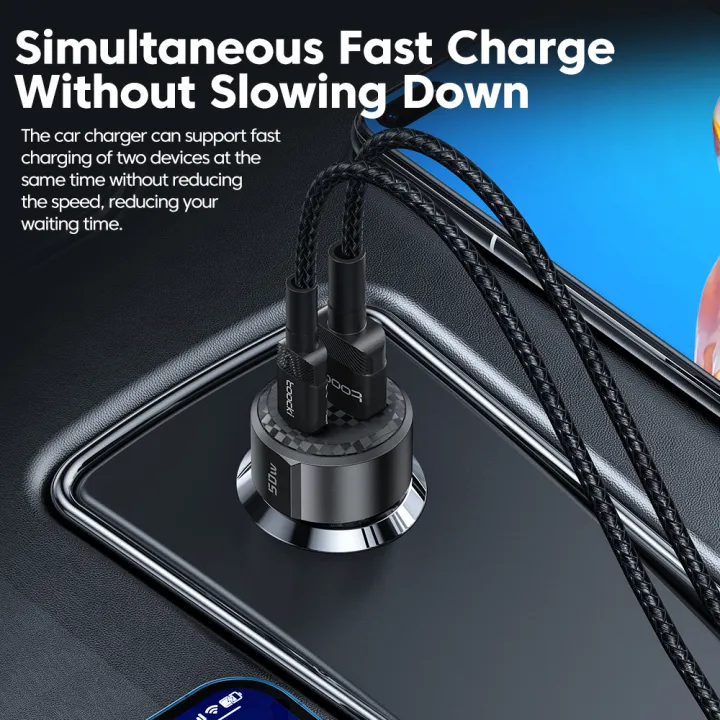 Toocki%20Car%20Charger%2050W%20Quick%20Charge%20And%2060W%20USB%20A%20to%20Type%20C%20Cable%20for%20iPhone%20%20Poco%20%20S23%20%20Fast%20Charging%20-%20Image%203