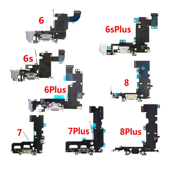 Charging Port Board Flex for iPhone 5s 6 6s 7 8 Plus X XS Max XR Microphone Jack Usb Plug Ori Flex Cable Ribbon Replacement