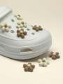 8 Pieces of Flower Design Shoe Decorations, Beige and Coffee Flower Accessories, Suitable for Hollow Clogs, Garden Shoes, DIY Holiday .