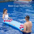 Inflatable Swimming Pool Floating Row Cuphole  Table Water Lounge Chairs Portable Water Hammock Sleeping Bed. 