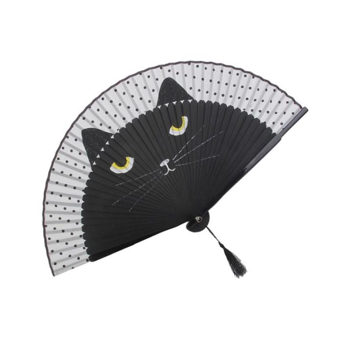 Cat%20Chinese%20Cartoon%20Silk%20Fashionable%20Japan%20style%20Hand%20Fans%20Popular%20Lovely%20Kitty%20fan%20Handheld%20Folding%20Women%20Girls%20show%20Fans%20-%20Image%203