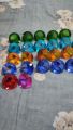 Blue Crystal Glass Diamond Paperweight 4" Diameter (100mm).