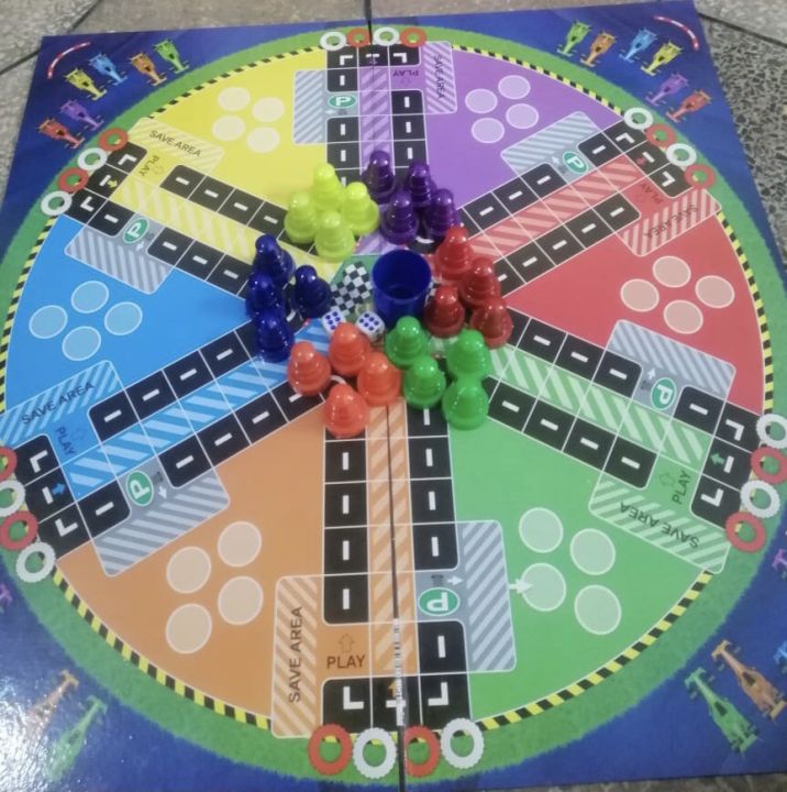 2in1 ludo 4-6 player ludo with goti playing wooden board game for childern mind