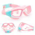 Children's High-definition Waterproof And Anti Fog Swimming Large Frame Glasses, Convenient Goggles Silicone Connected Earplugs. 