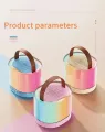 K52 Wireless Bluetooth Speaker Multifunction with 2 Microphone RGB Portable Music Player Karaoke Machine for Child Home Gift. 