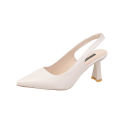 Summer Fashion New Breathable Pointed Toe Stiletto Heel PU Comfortable and Elegant Women's Shoes Shallow Mouth  Sandals. 