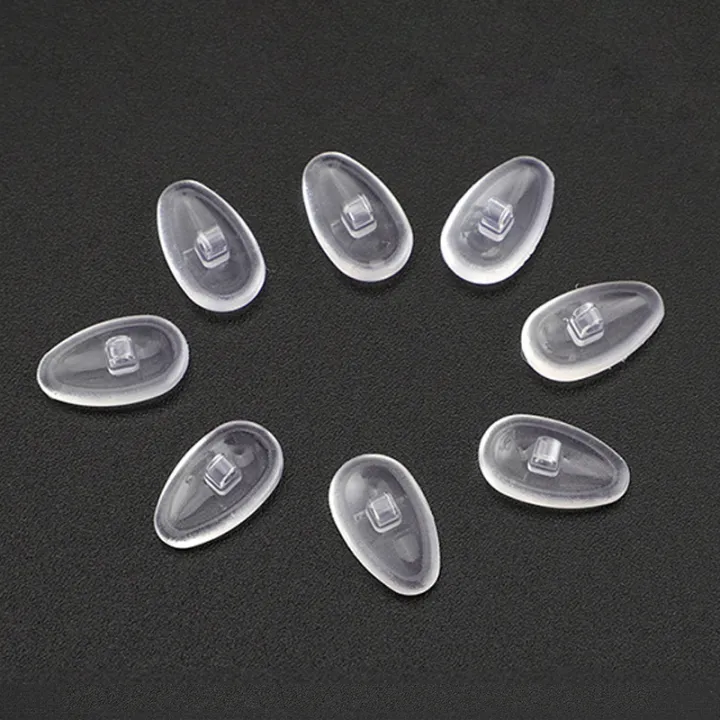 KAMMPT 5/10/20 Pairs Water Drop Shaped Elastic Nose Brackets Oval Transparent Screw-in Glasses Nose Pads for Eyewear Repairing
