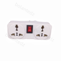 White Portable 250V 6/10A universal travel adaptor socket Europe extension socket power converter plug with on off light switch. 