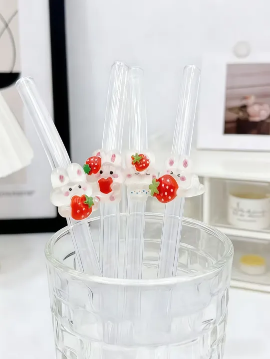 1/5pcs%20Strawberry%20Rabbit%20Decorated%20Glass%20Straw,%20Perfect%20for%20Drinks,%20Bendy%20Straw,%20Back-To-School%20,%20Christmas%20Present%20-%20Image%203