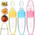 Full Silicone Spoon feeder 90ml rice vanguard squeezed spoons of rice vanguard bottle suction cup soft spoon head -1pcs. 