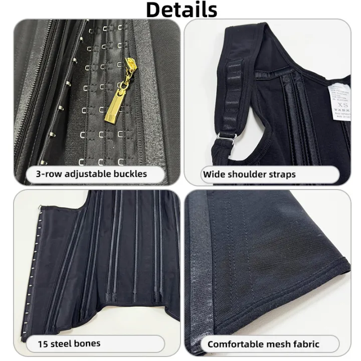 Fajas%20Body%20Shaper%20Shapewear%20Women%20Vest%20Tops%20Double%20Compression%20Waist%20Trainer%20Corset%20Adjustable%20Zipper%20and%20Hook-eyes%20-%20Image%203