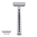 Classic Metal Double-Layer Semi-Blade Razor Manual Shaving Razor Stainless Steel Double-Sided Blade Beard Razor.