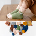 5Pairs/Lot Cute Stripe Cartoon Kids Socks Knit Warm Girls Boys Children Sock Baby Flower Floral Short Socken For 1-9Years. 