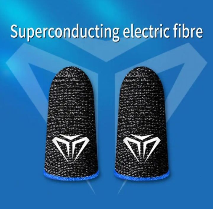 Blue Wow Finger Sleeves Thumb Gloves for Gaming - Finger Sleeve Touch Screen - Finger Gloves Anti-Sweat Breathable - Thumb Gloves Sleeves for PUBG and Free Fire Finger Gloves - 2 Gloves Black Colour - Smooth Gaming Gloves